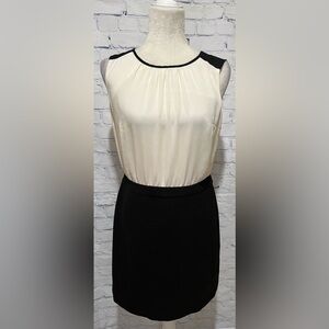 Ann Taylor Loft Black Ivory Color Block Combo Sheath Dress 4